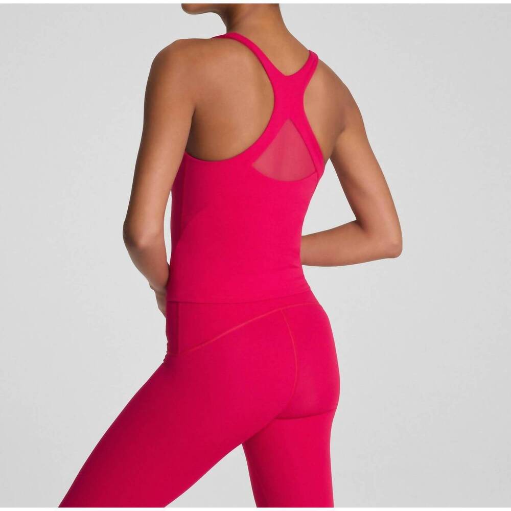 NEW SPANX get moving v neck shelf tank top in fuchsia - Picture 3 of 4